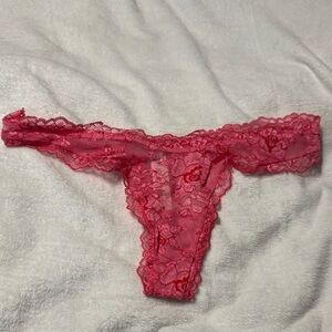 Victoria's Secret Hot Pink Lace Thong